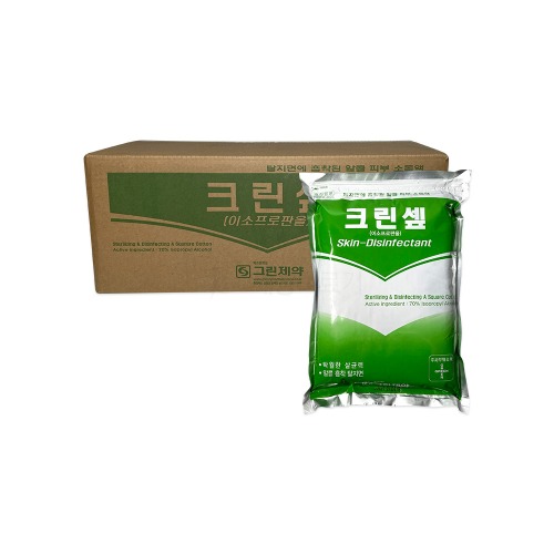 국산 그린 크린셒 대용량 알콜솜 1박스 20팩 이소프로판올